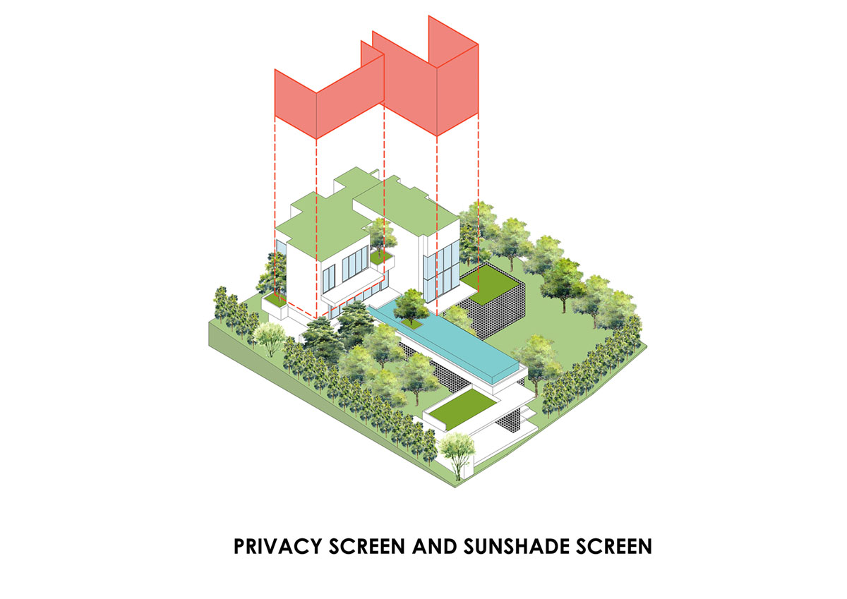 AAd built self-sustainable residence with perforated facade and steel rods in Thailand