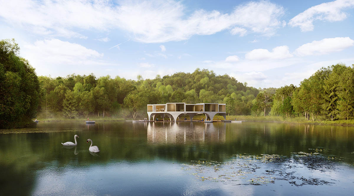 smartvoll releases its competition proposal for a lake restaurant and hotel in Graz, Austria