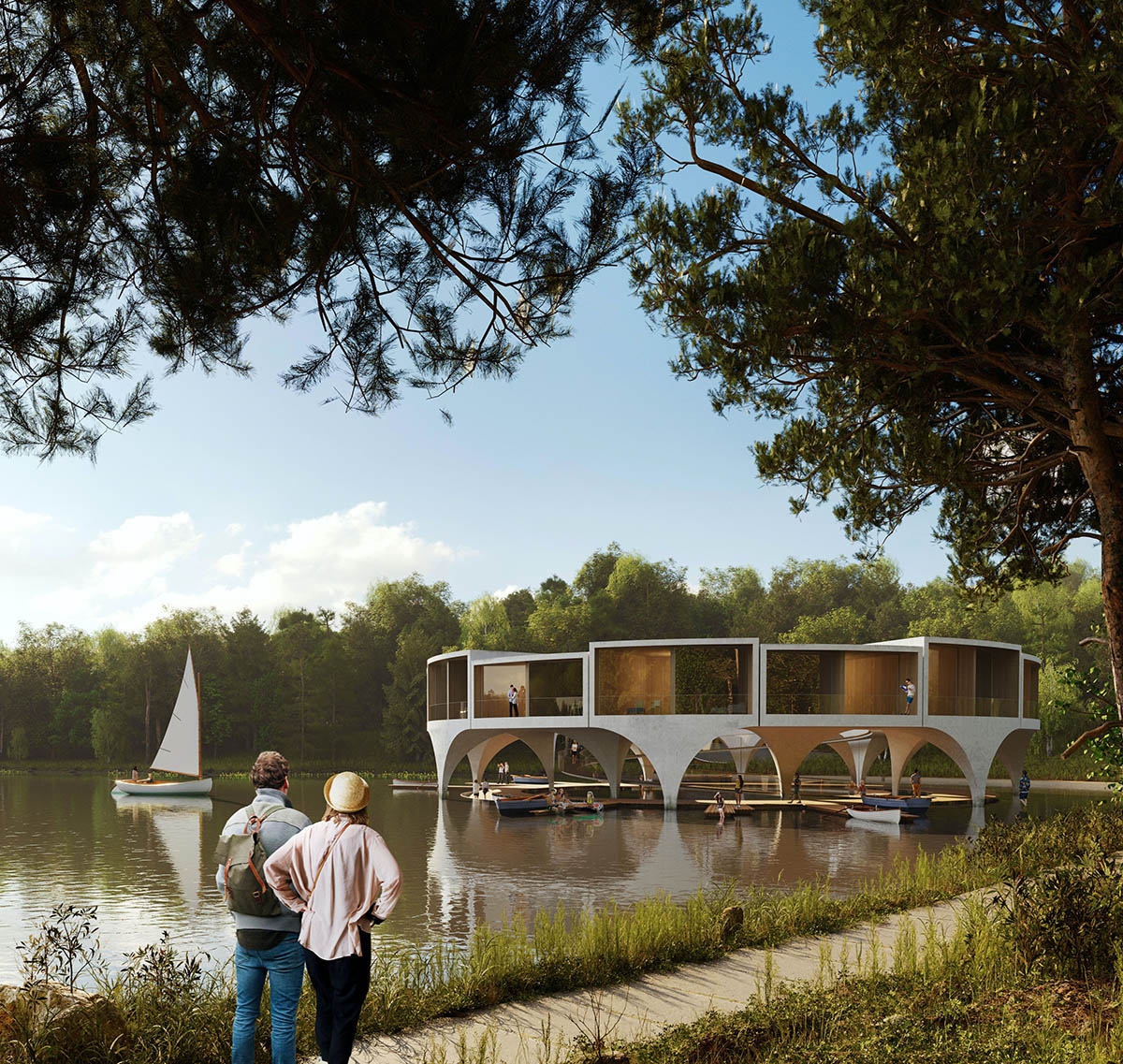 smartvoll releases its competition proposal for a lake restaurant and hotel in Graz, Austria