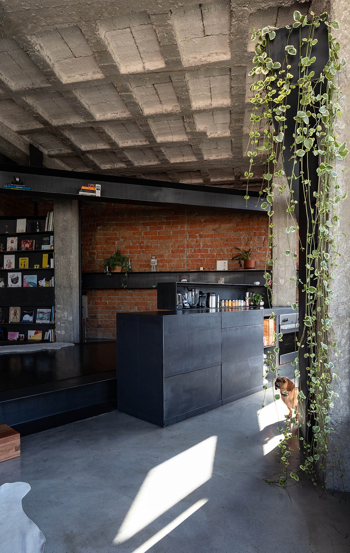 Aquiles Jarrín creates tropical interior in a Quito apartment featuring various layers of materials