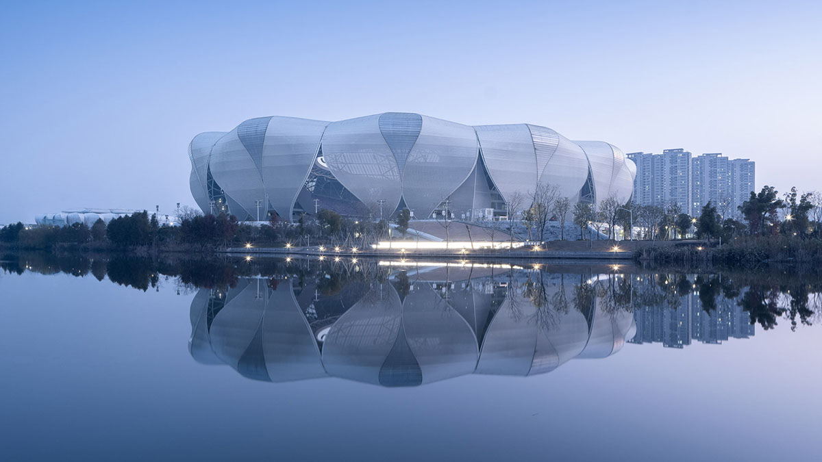 NBBJ forms sustainable olympic sports center inspired by lotus flower in Hangzhou