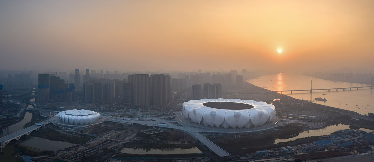 NBBJ forms sustainable olympic sports center inspired by lotus flower in Hangzhou