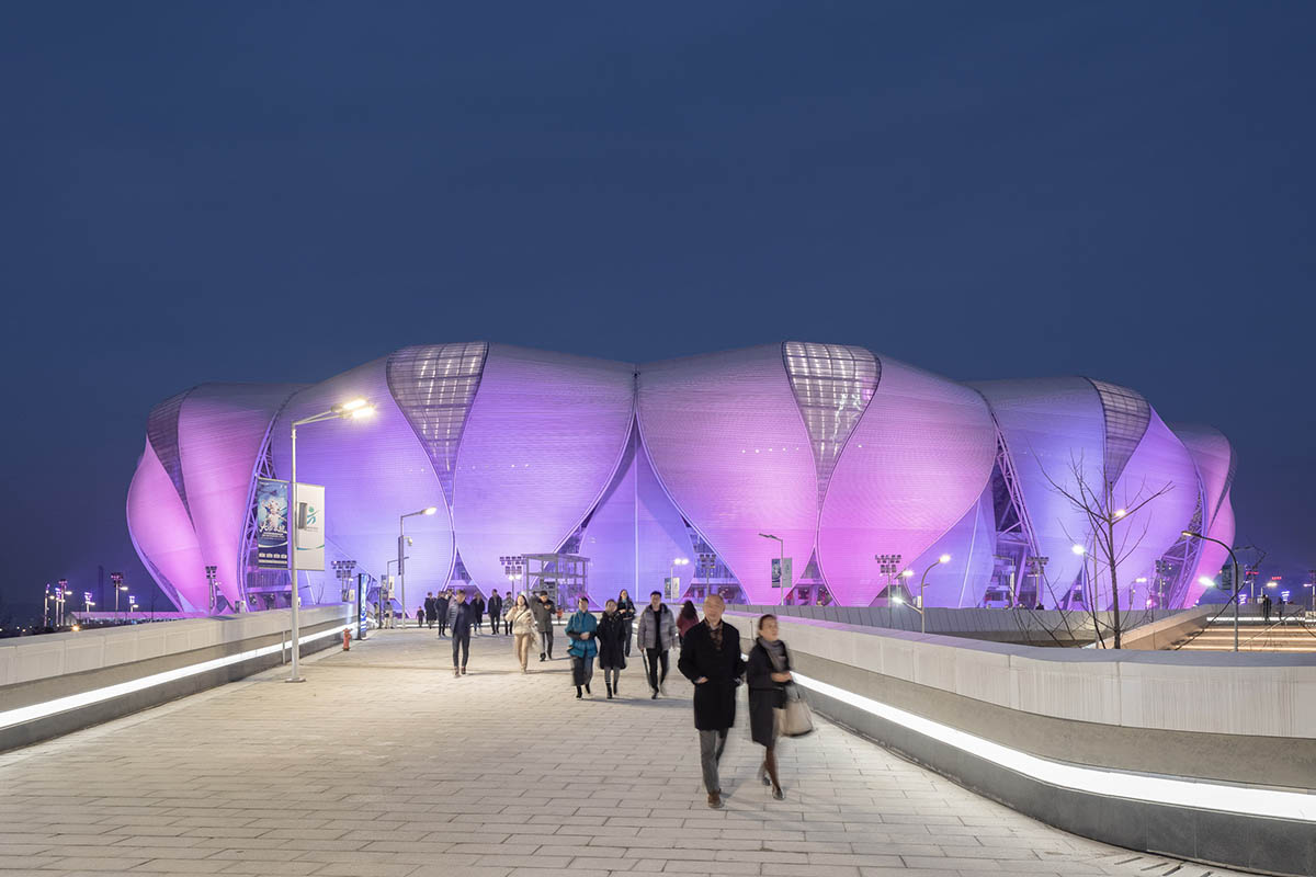 NBBJ forms sustainable olympic sports center inspired by lotus flower in Hangzhou