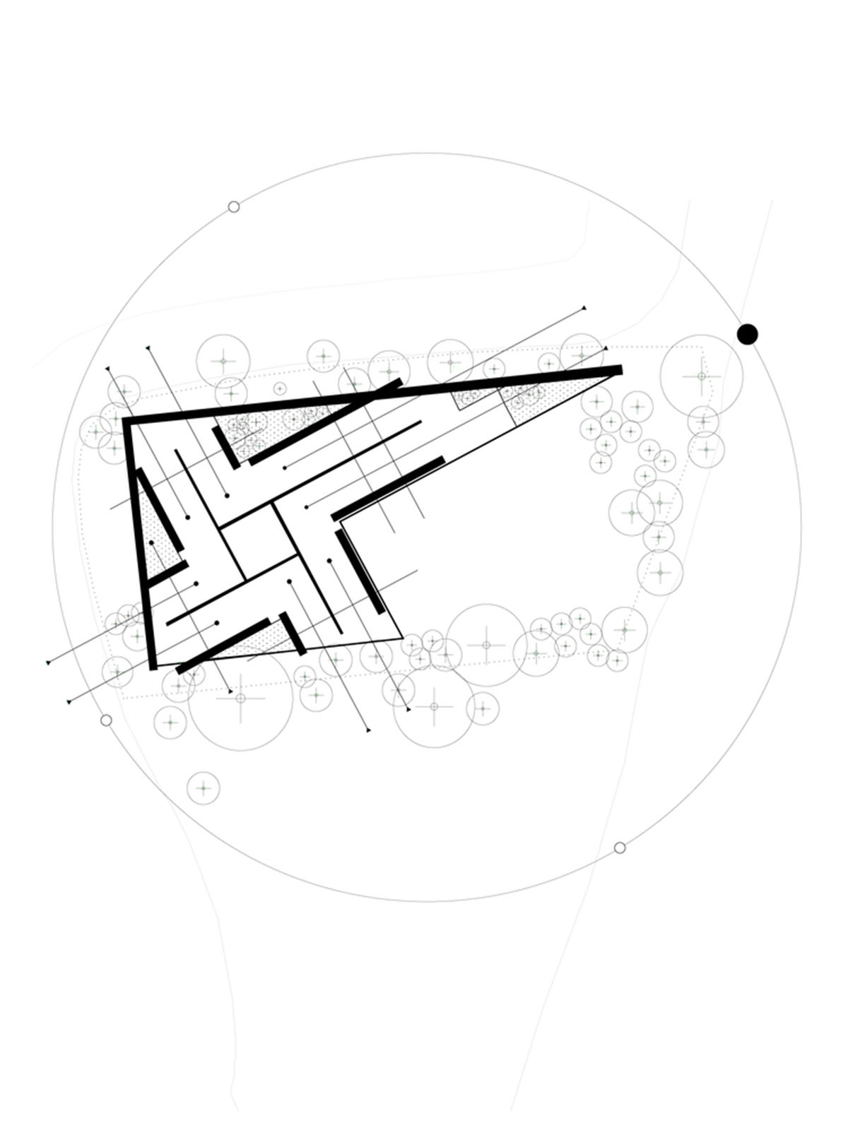 Estudio MMX designs club house creating diagonal landscaped spaces in Mexico