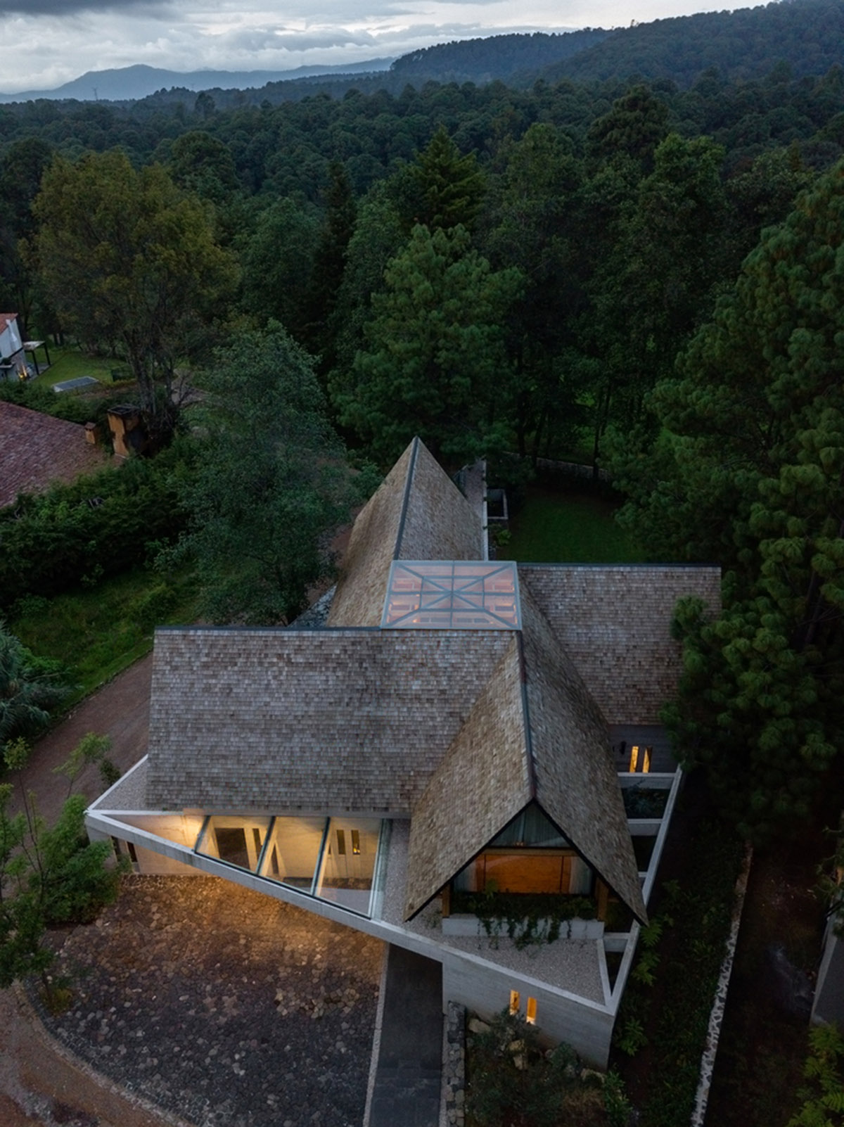 Estudio MMX designs club house creating diagonal landscaped spaces in Mexico