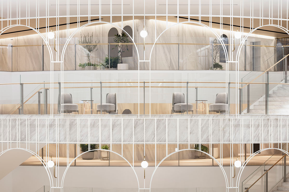 Nendo revives old Shanghai Times Square with aluminum screen that percolates on the facade