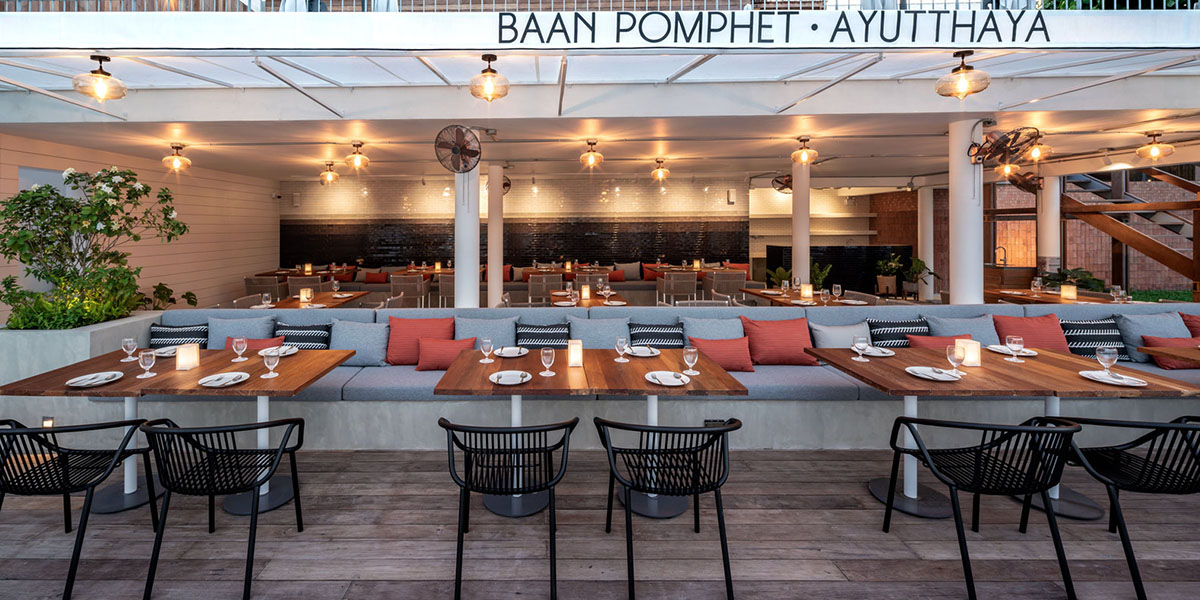 onion designs hotel and restaurant with handmade orange bricks in Thailand