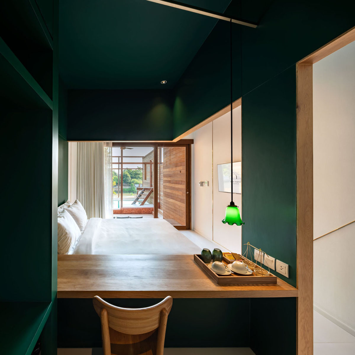 onion designs hotel and restaurant with handmade orange bricks in Thailand