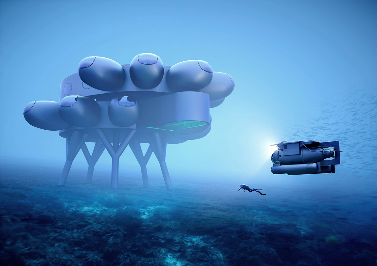 Yves Béhar reveals concept for the world's largest underwater habitat for Fabien Cousteau