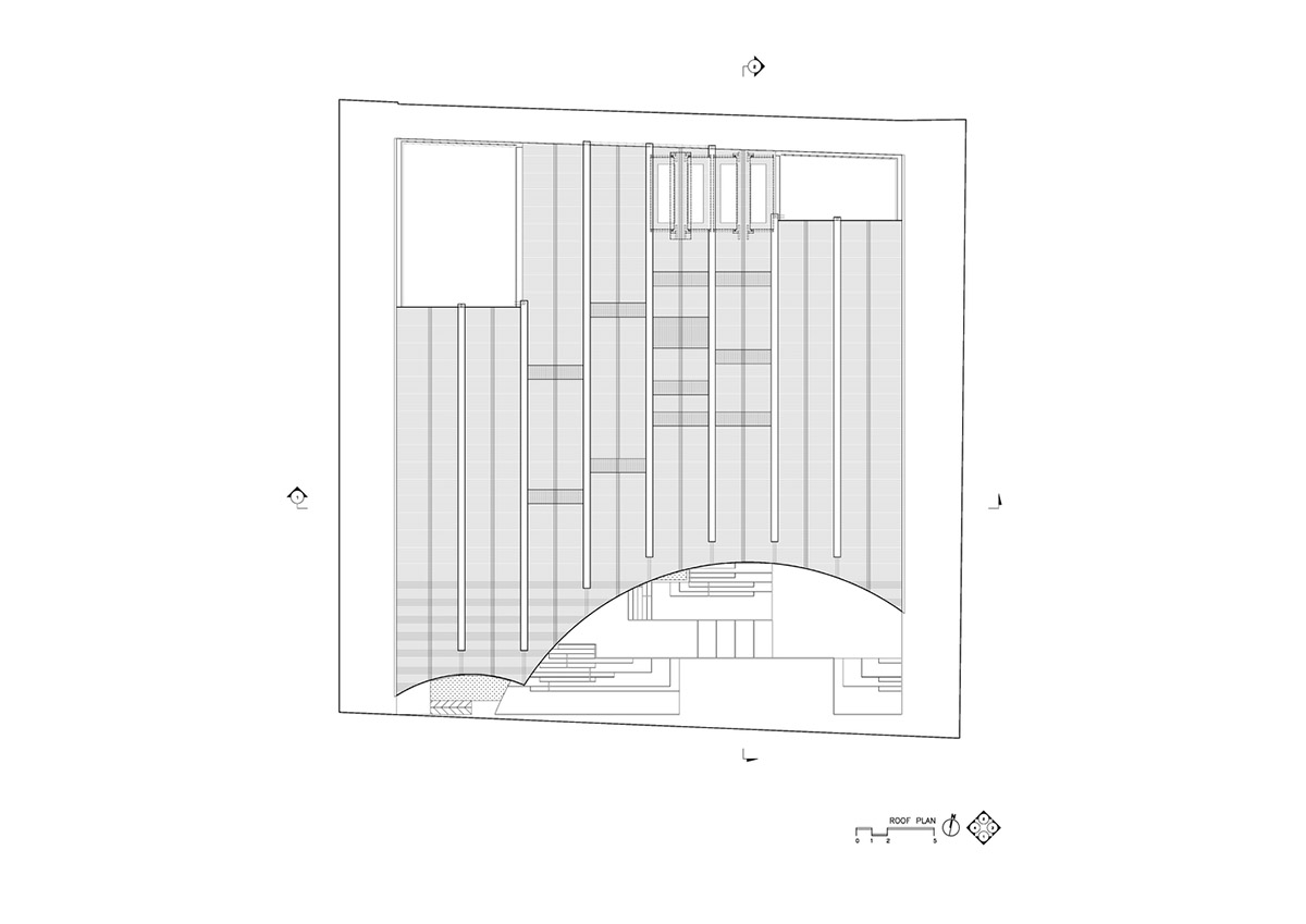 Department of ARCHITECTURE built pavilion with red transparent corrugated sheets for its roof