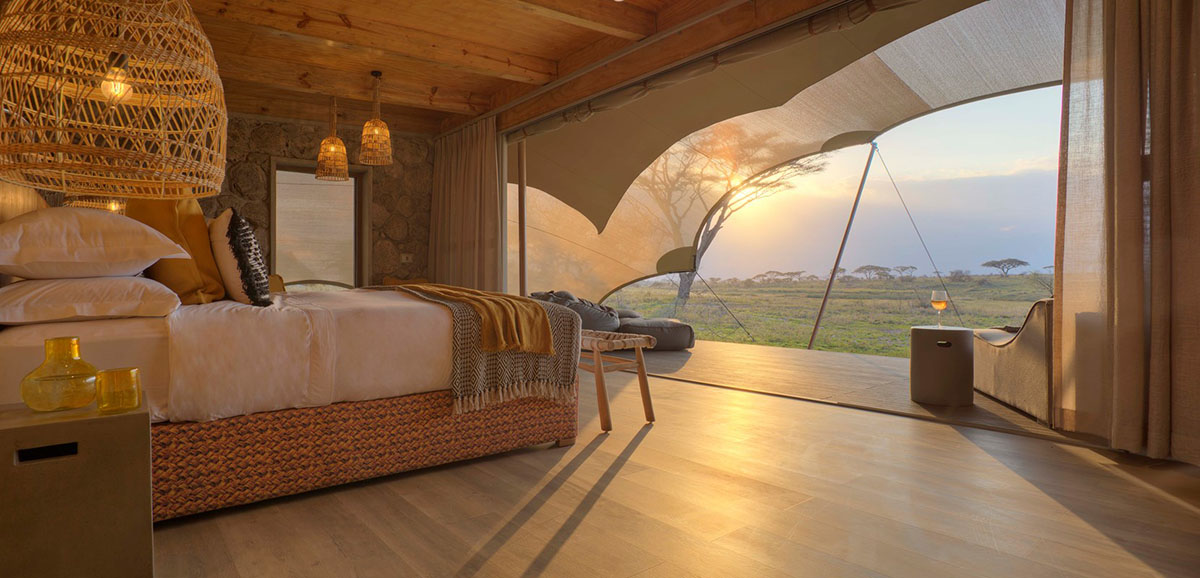 Newly refurbished guest cabin covered by tent provides wildlife experience in Tanzania’s Serengeti