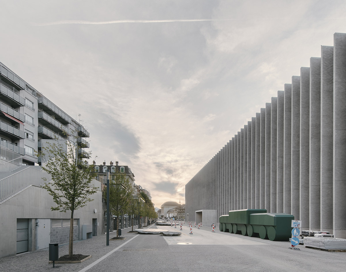 Sharp lines and introverted façade form Musée cantonal des Beaux-Arts de Lausanne by Barozzi Veiga
