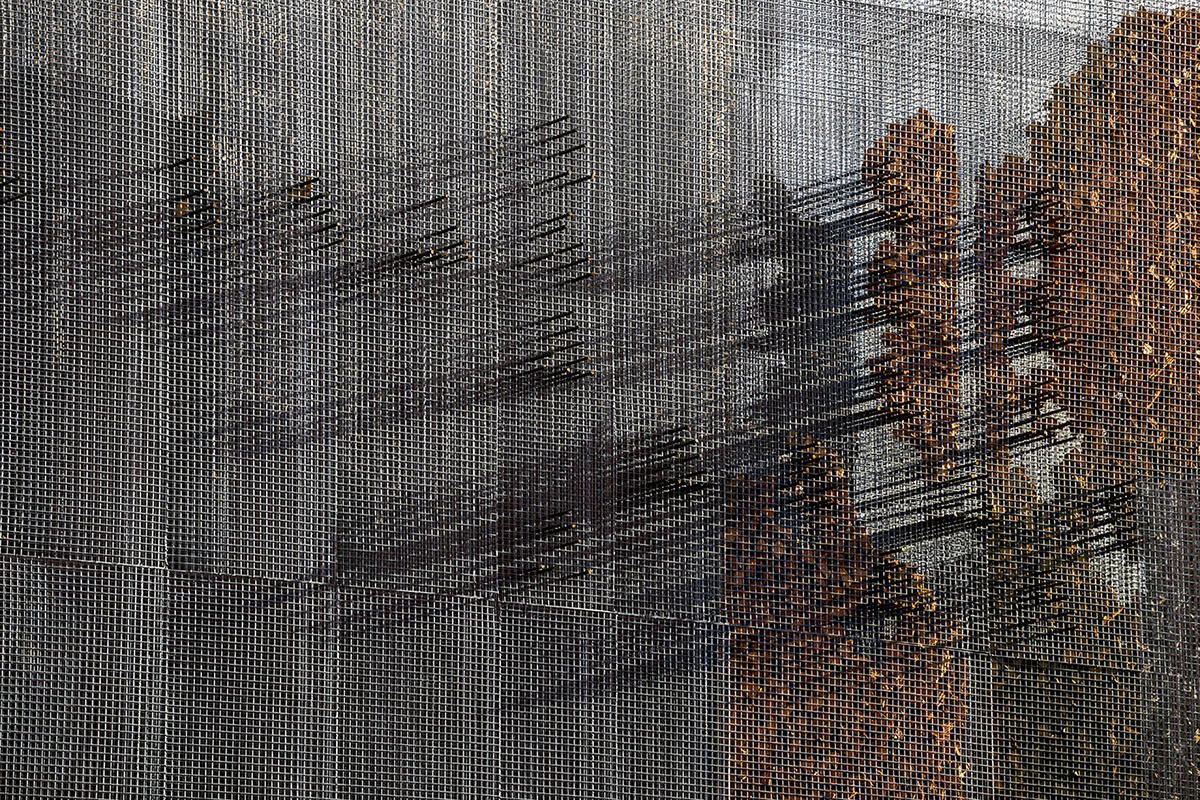 Studio Studio Studio combines wire mesh with cork for this experiential pavilion in Riyadh