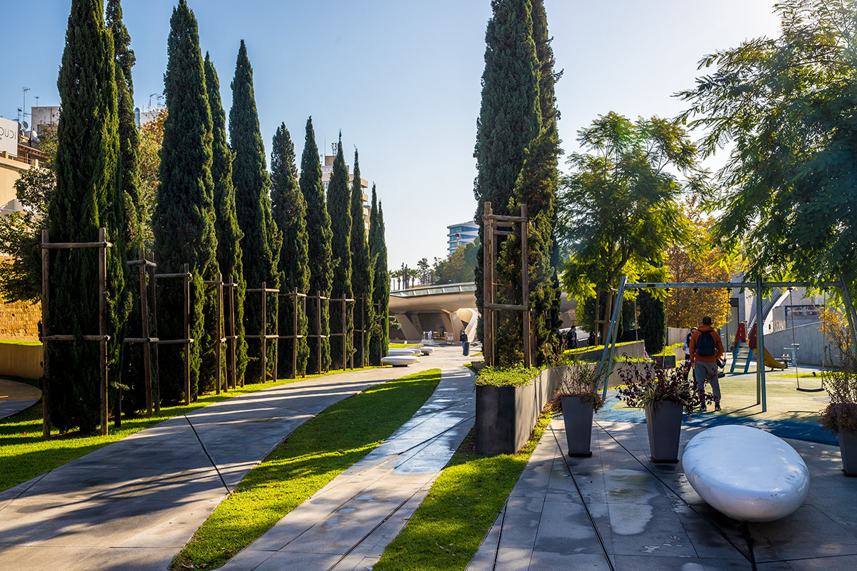 Zaha Hadid Architects designs urban park informed by fluid geometries opening the city's dry moat