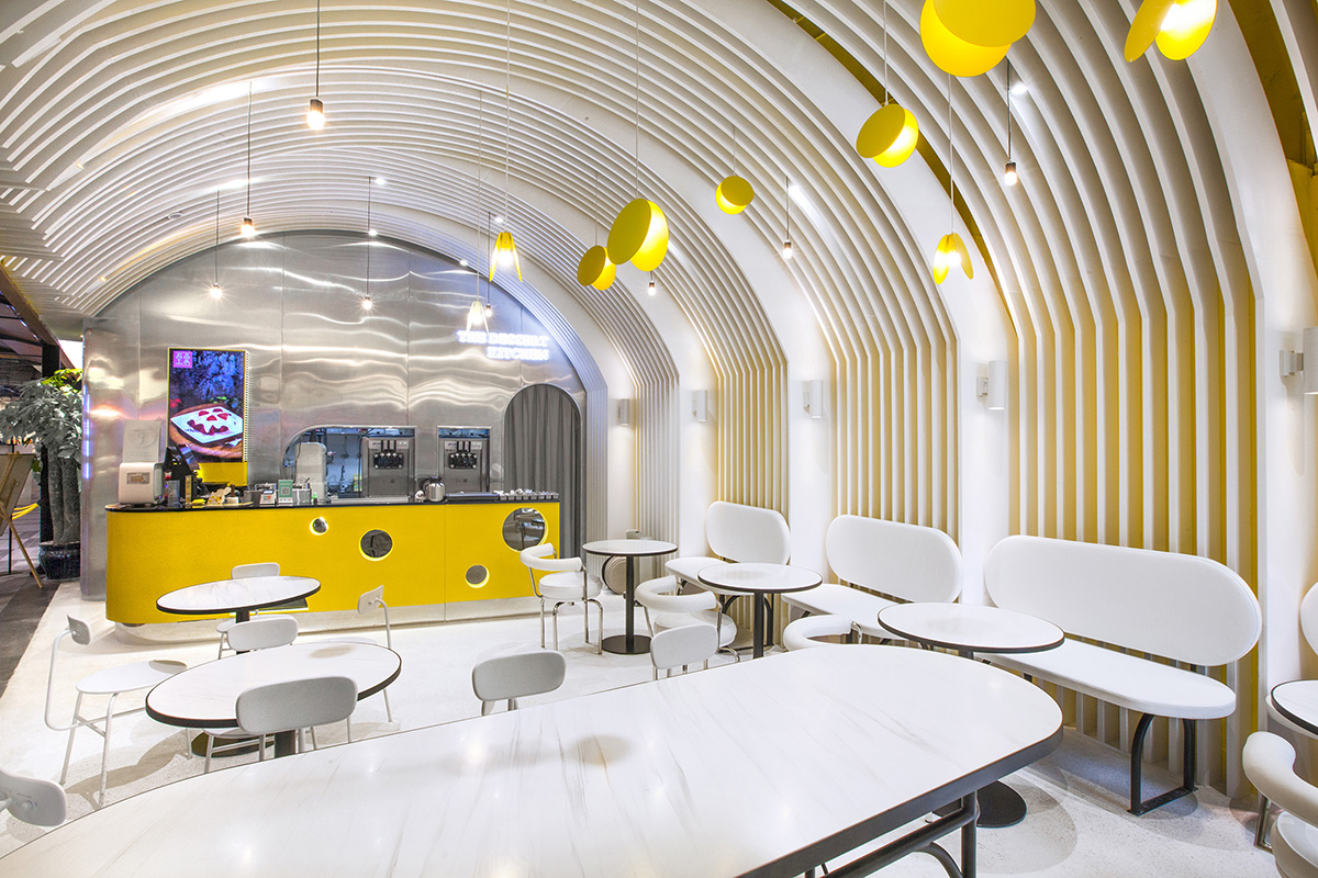 Towodesign creates a cheese-like dessert shop in China