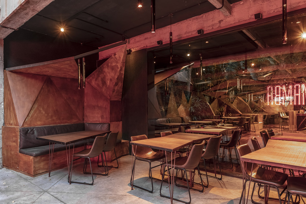 Hitzig Militello Arquitectos creates abstract landscape in the interior of Mamba Bar in Buenos Aires