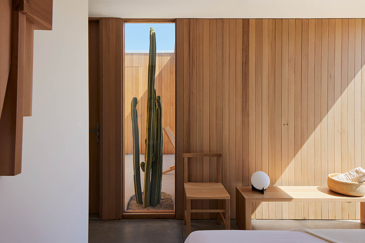 Industry of All Nations built a wooden pavilion in the rugged natural landscape of the Mojave Desert