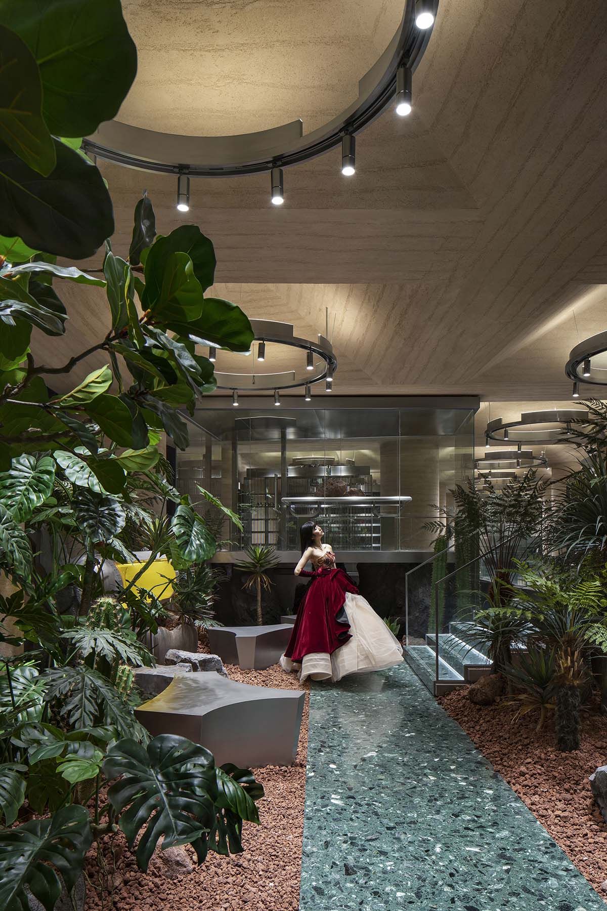 Silver gray tone and dark green retro elements form Haydon Zhengzhou by SALONE DEL SALON