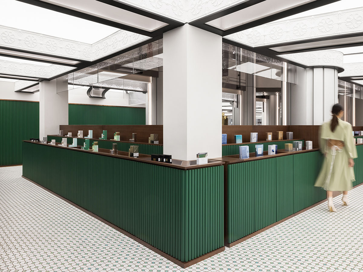 Haydon Shanghai features patterned tiles and mirrored surfaces evoking Shanghai's exotic houses