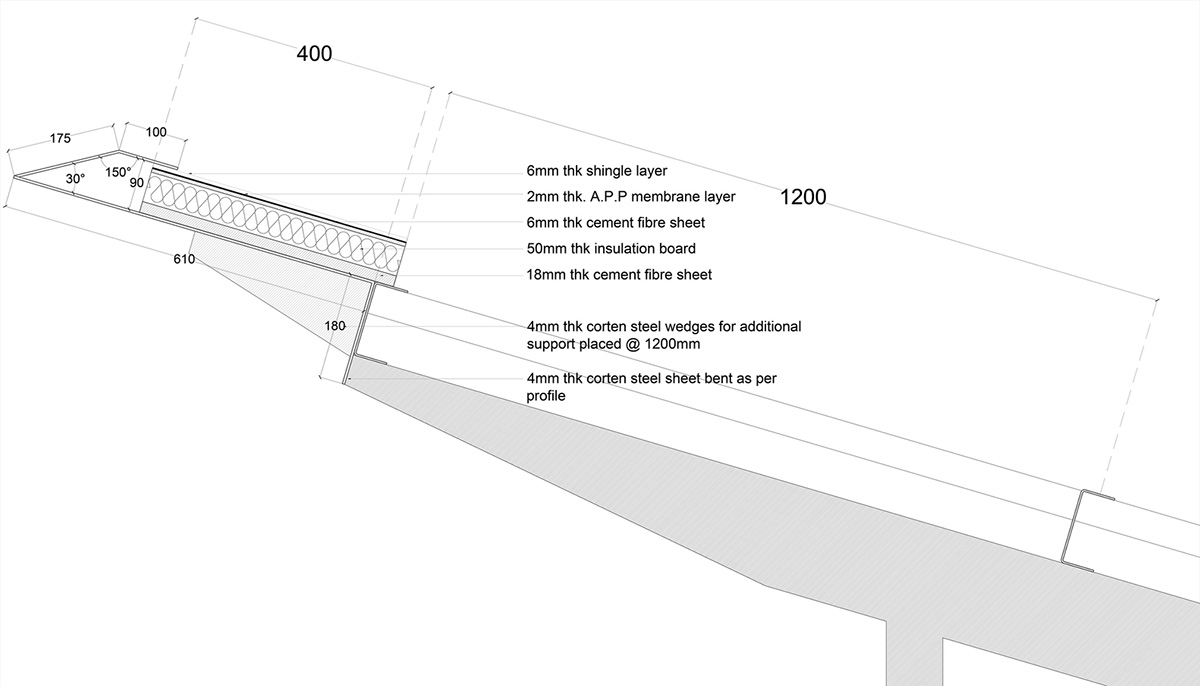 Spasm Design uses Y-shaped roof for collecting water and shading for Indian house