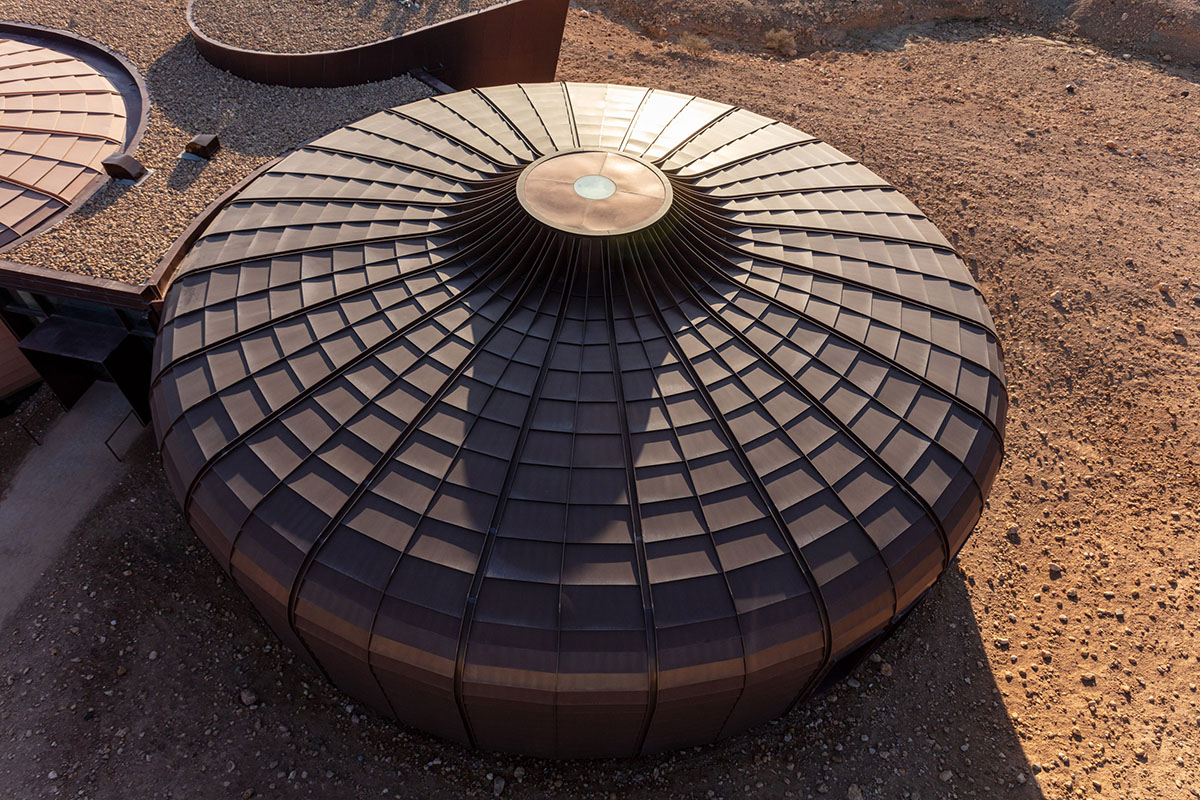Hopkins Architects built steel pods for interpretive centre inspired by fossilised urchins in Sharjah