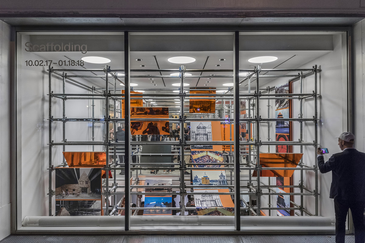 OMA explores the flexibility of scaffolding systems in an exhibition by The Center for Architecture