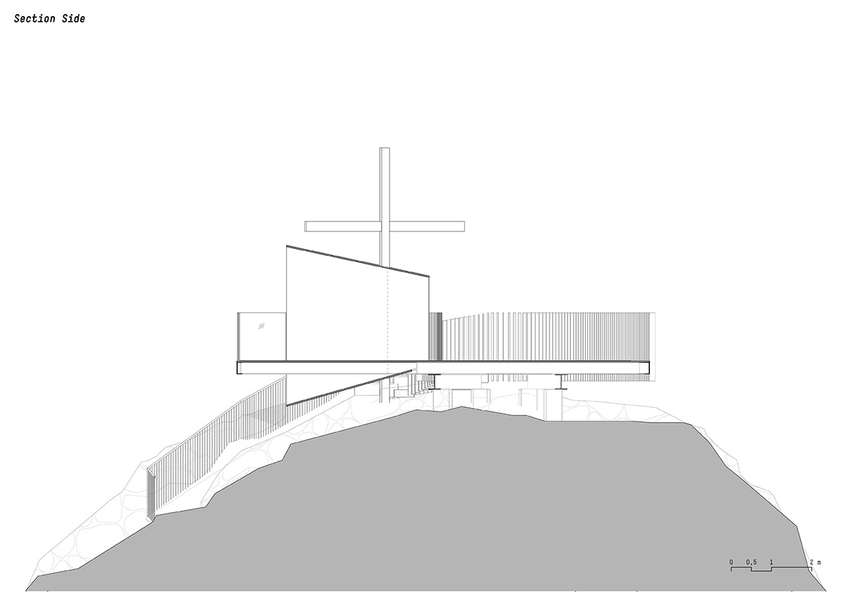 noa* network of architecture built corten steel viewing platform on the Schnals Valley Glacier ridge