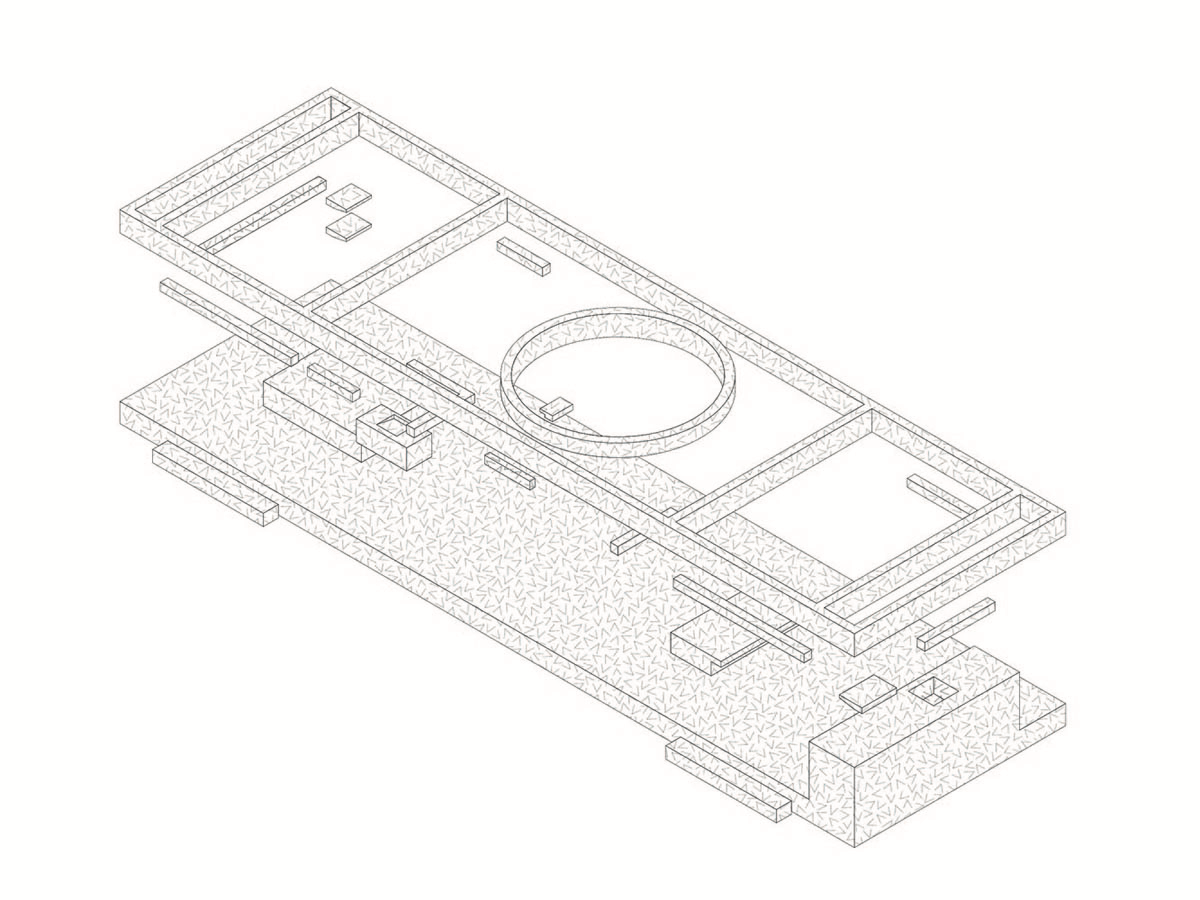 PALMA's small bungalow combines two functions with thatched roofs and a central patio in Mexico
