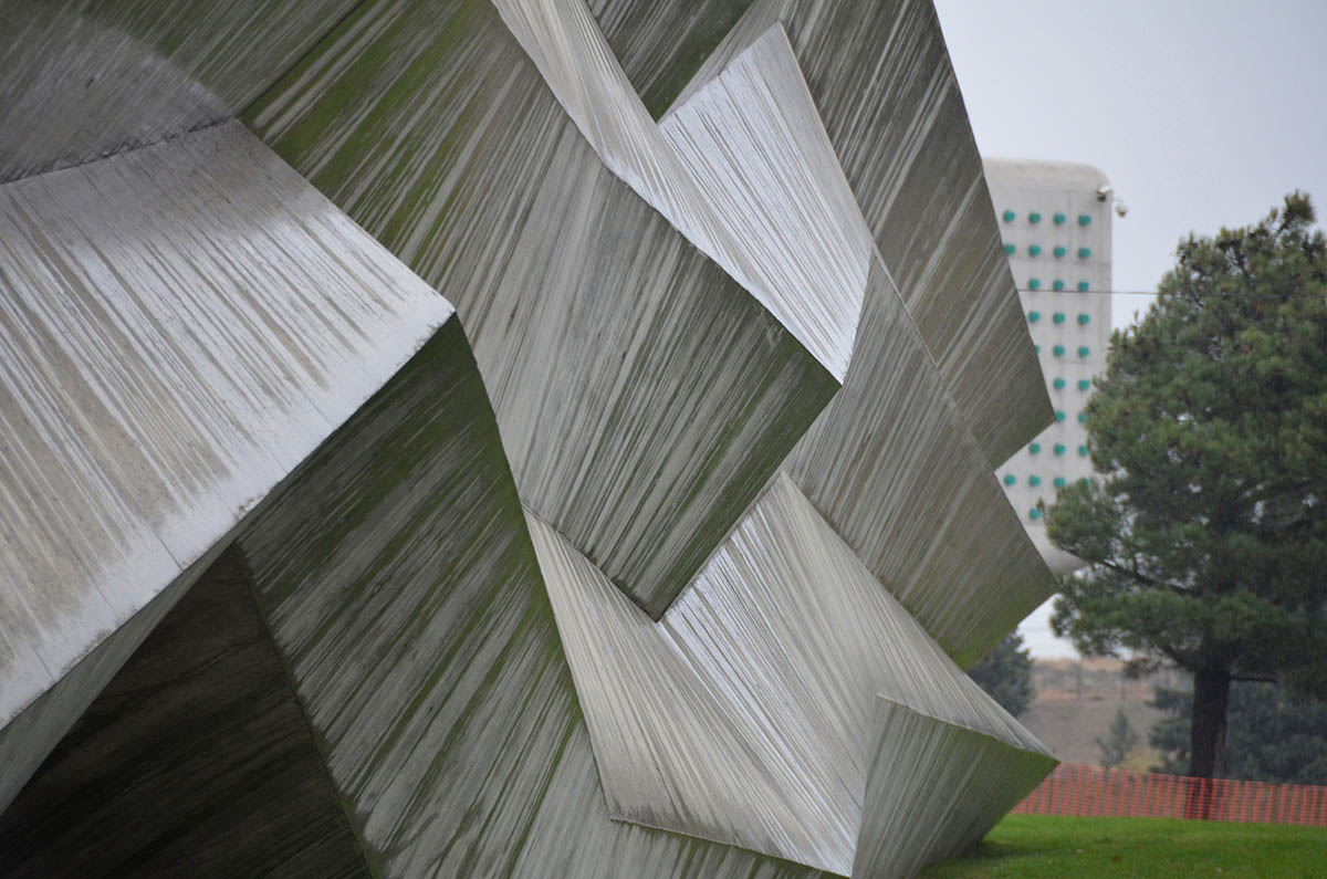 Folded concrete shell wraps coffee production plant by Giorgi Khmaladze Architects in Tbilisi