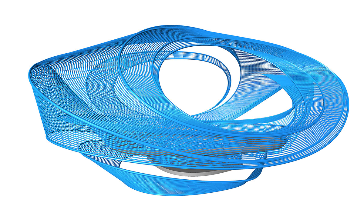 UNStudio designed Ellipsicoon pavilion that features continuous sculptural surface