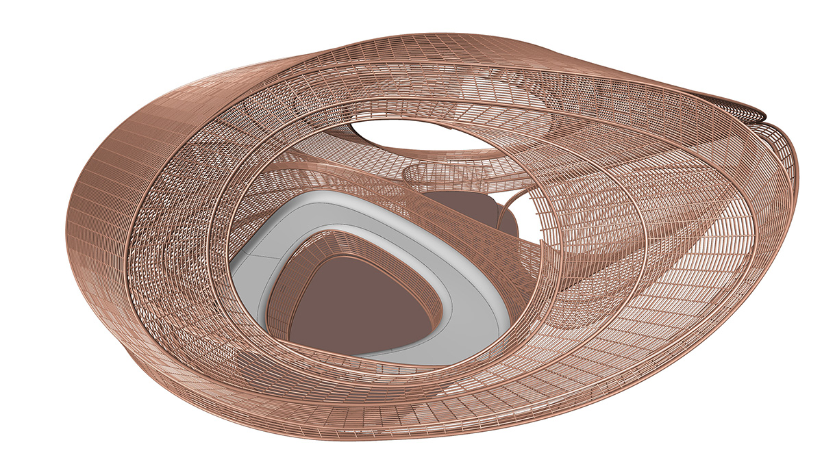 UNStudio designed Ellipsicoon pavilion that features continuous sculptural surface