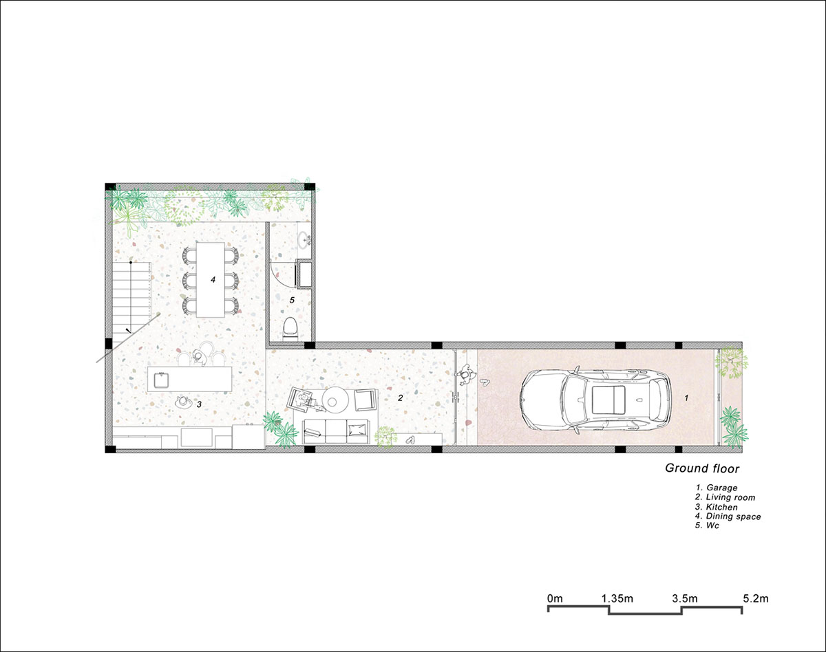 AD9 Architects built residence on a narrow plot with half-circled balconies in Vietnam