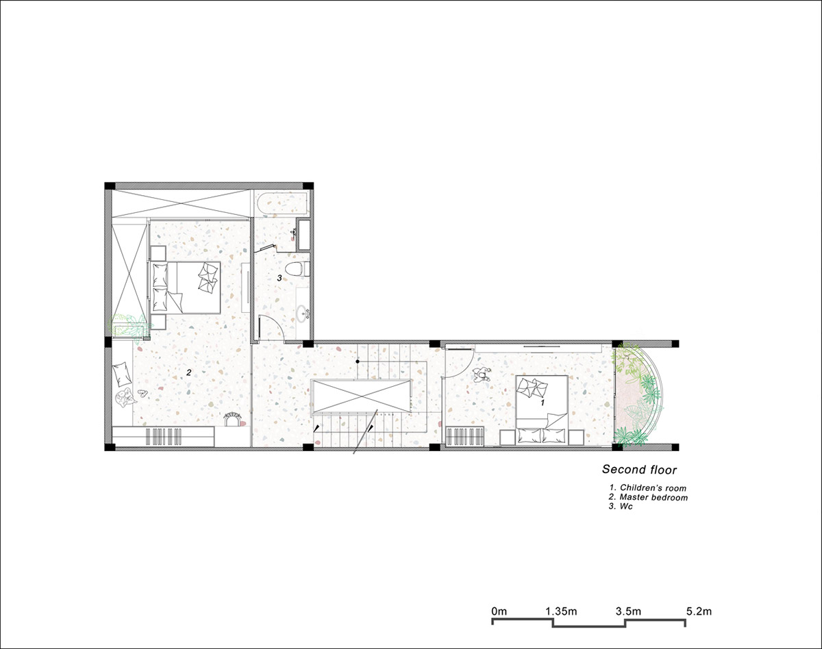 AD9 Architects built residence on a narrow plot with half-circled balconies in Vietnam