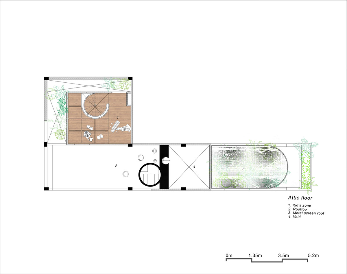 AD9 Architects built residence on a narrow plot with half-circled balconies in Vietnam