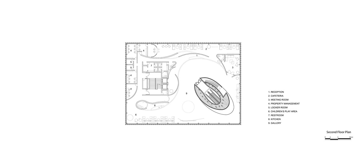 Community Center in Xi&rsquo;an is raised on sculptural base that features a rippling effect