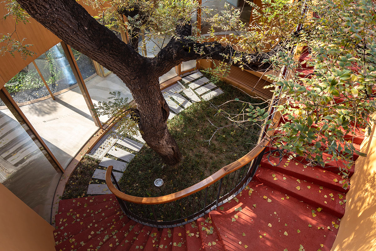 MAD wraps Beijing's historic courtyard buildings with kindergarten featuring undulating red rooftop