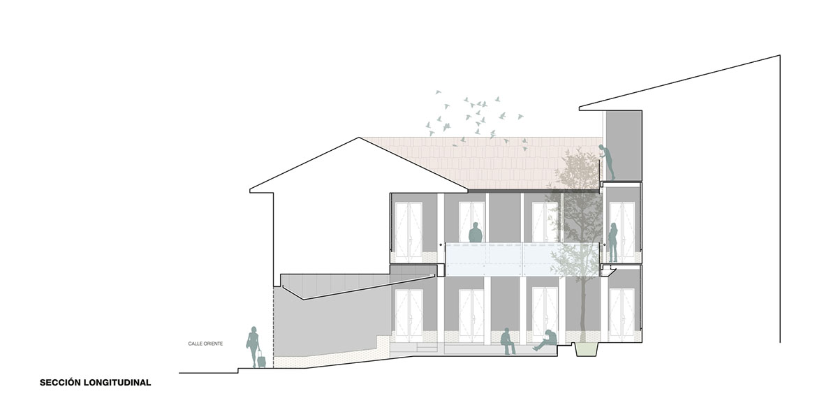 nicolas&nicolas converts old building into hotel with pinkish walls and central courtyard in Quito