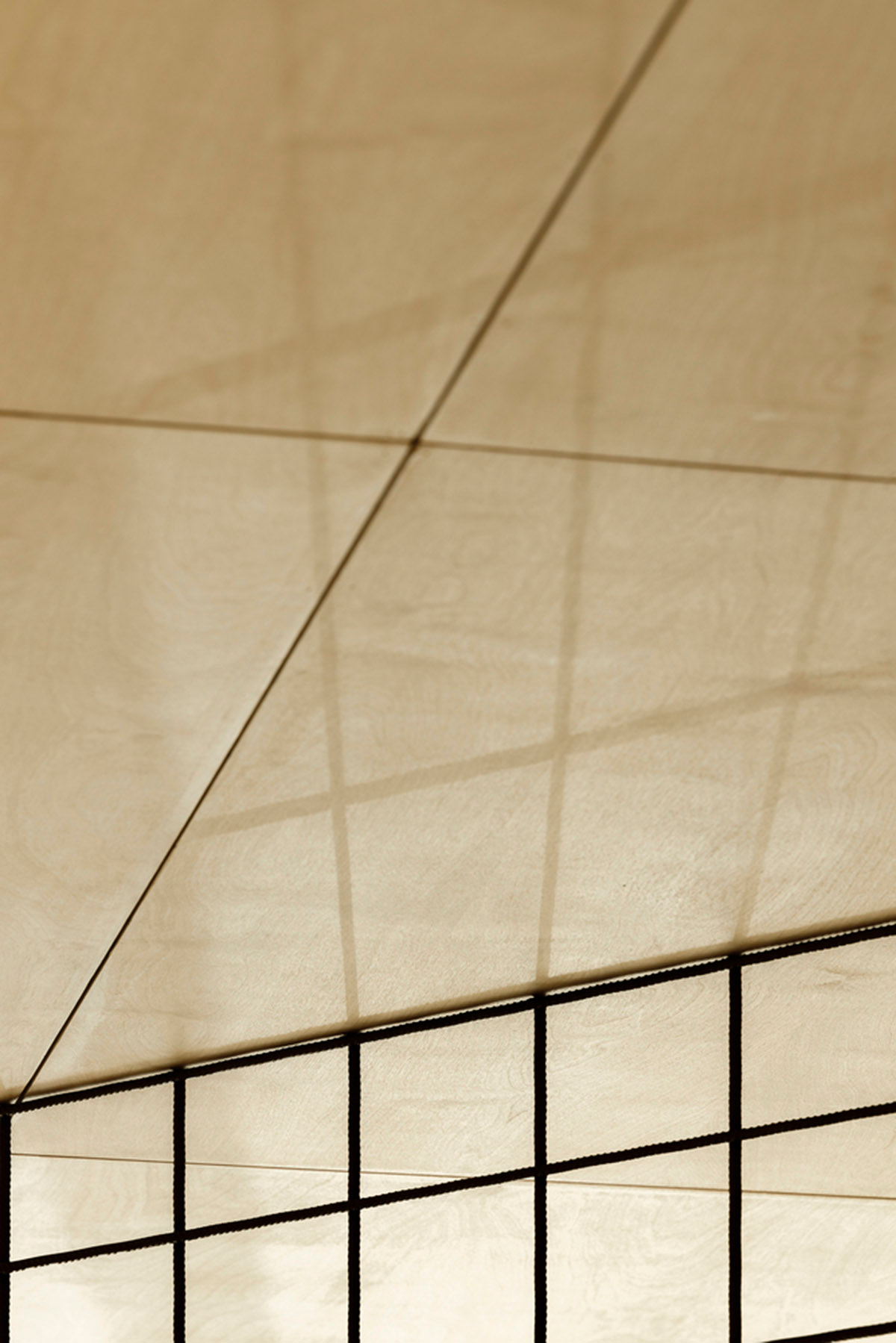 stu.dere divides interior space with golden wire meshes for multiple uses in this store in Portugal