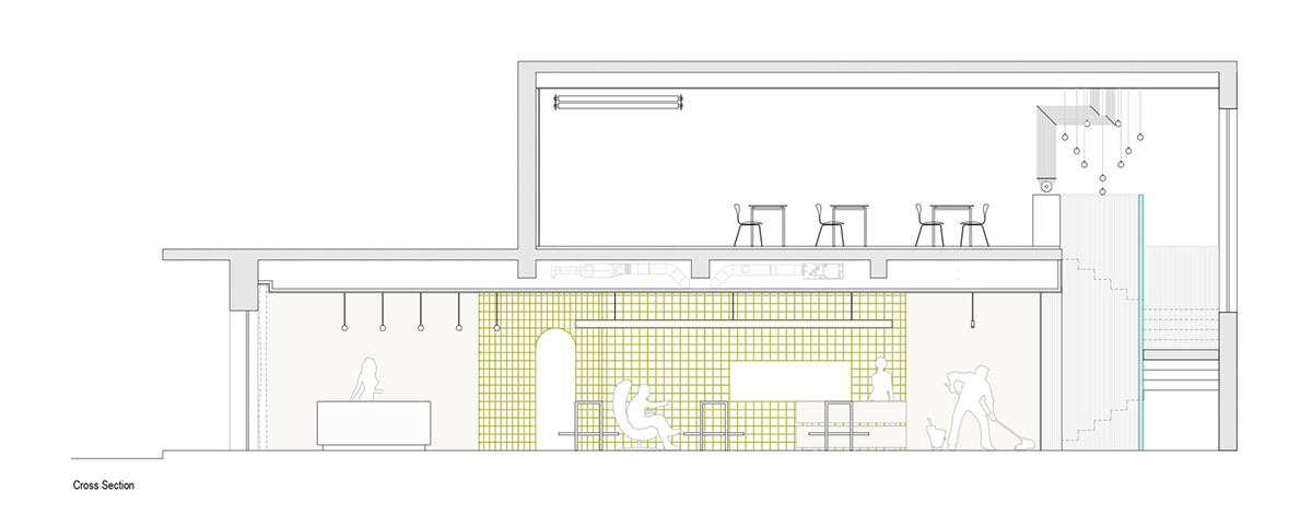 stu.dere divides interior space with golden wire meshes for multiple uses in this store in Portugal