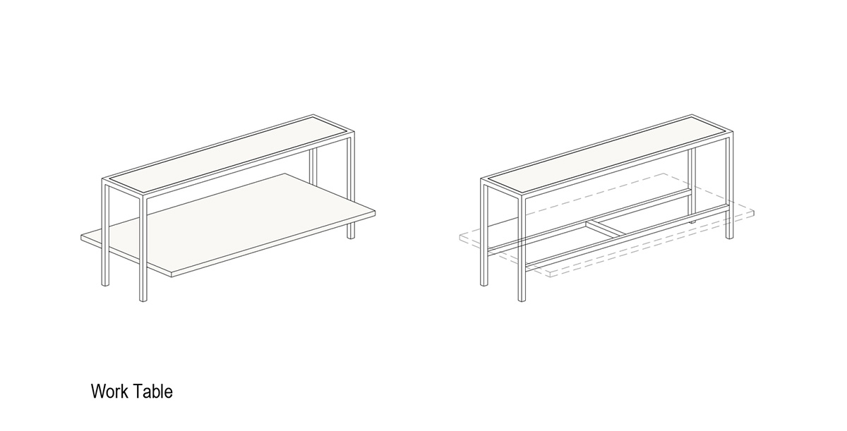 stu.dere divides interior space with golden wire meshes for multiple uses in this store in Portugal