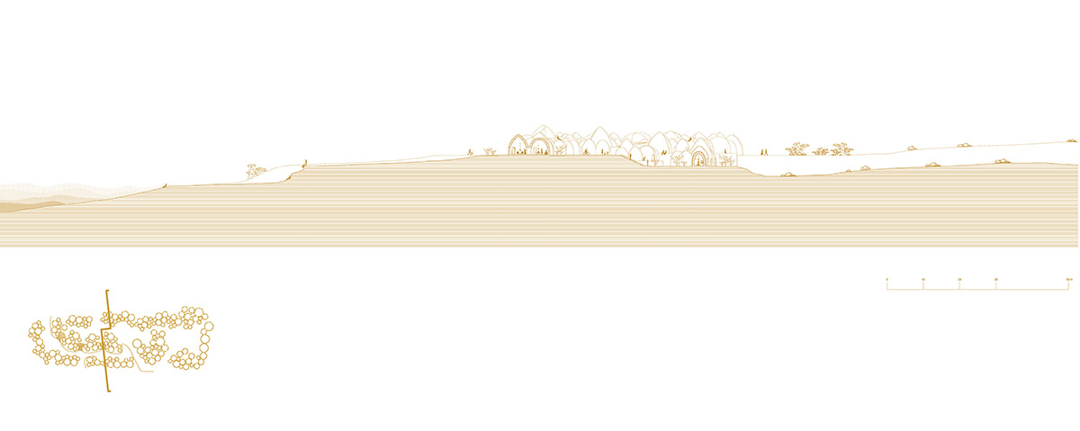 ZAV Architects built colorful-domed housing made of rammed earth and sand on Hormuz island, Iran