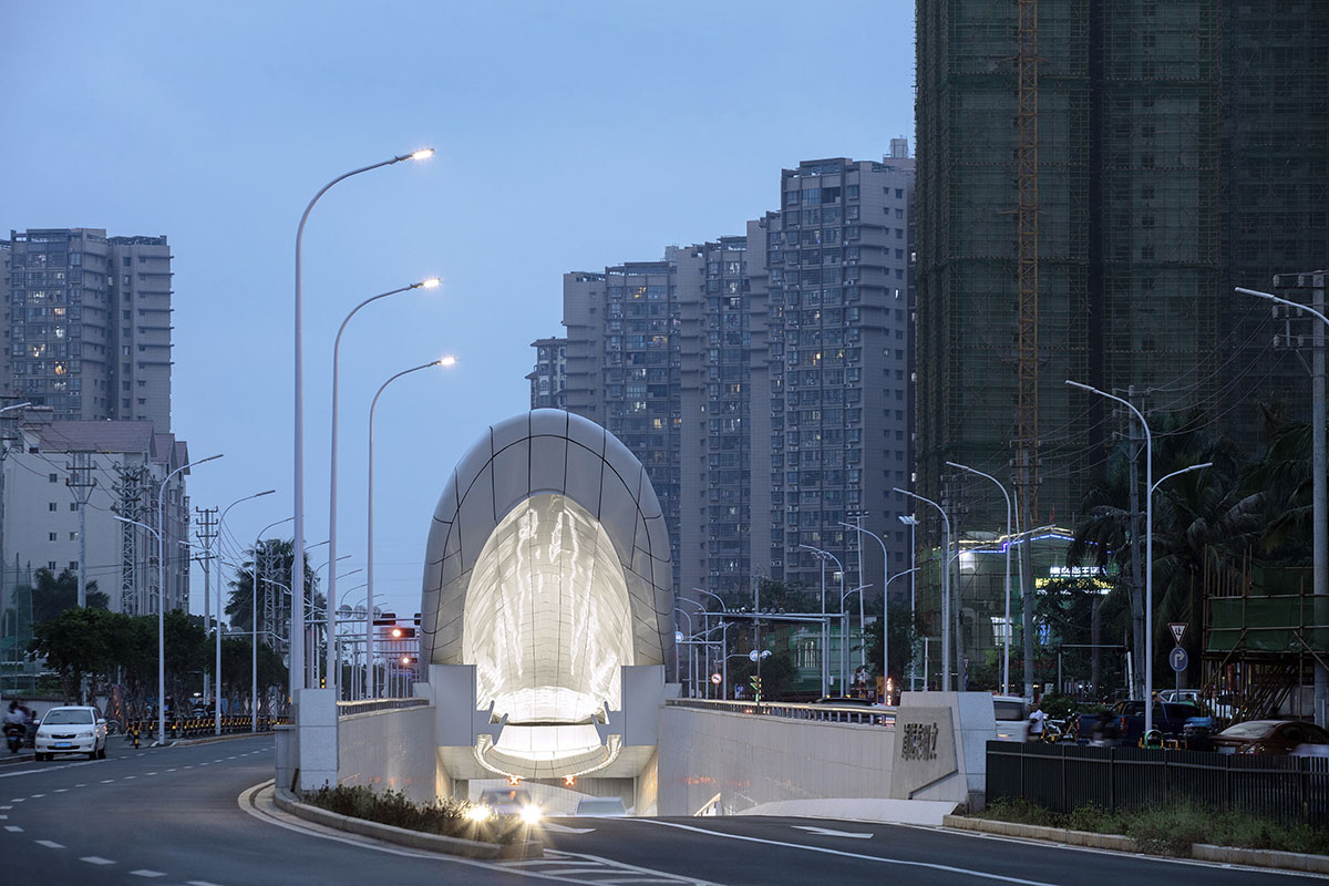 Penda China completes madeleine-shaped portal for Haikou Wenming East Road Tunnel in China