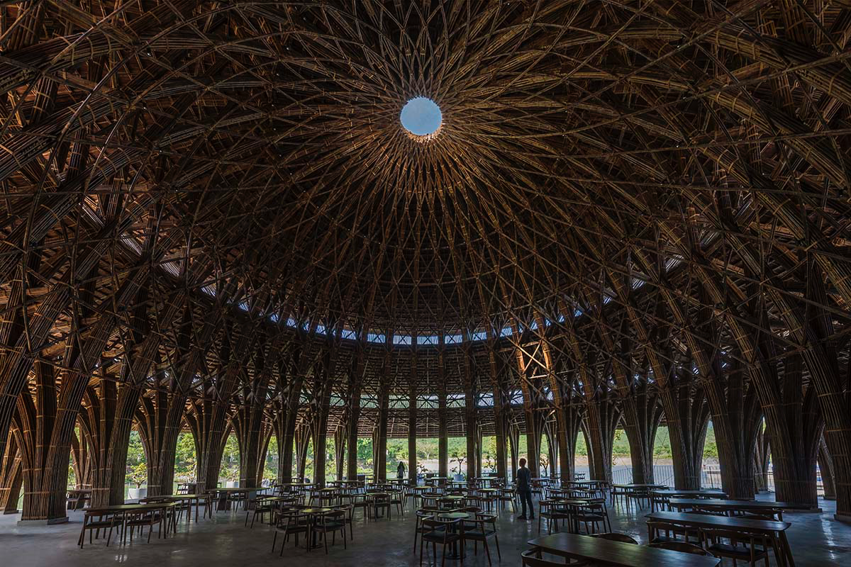 VTN Architects completes Vedana Restaurant in Vietnam, a tallest bamboo structure of the studio
