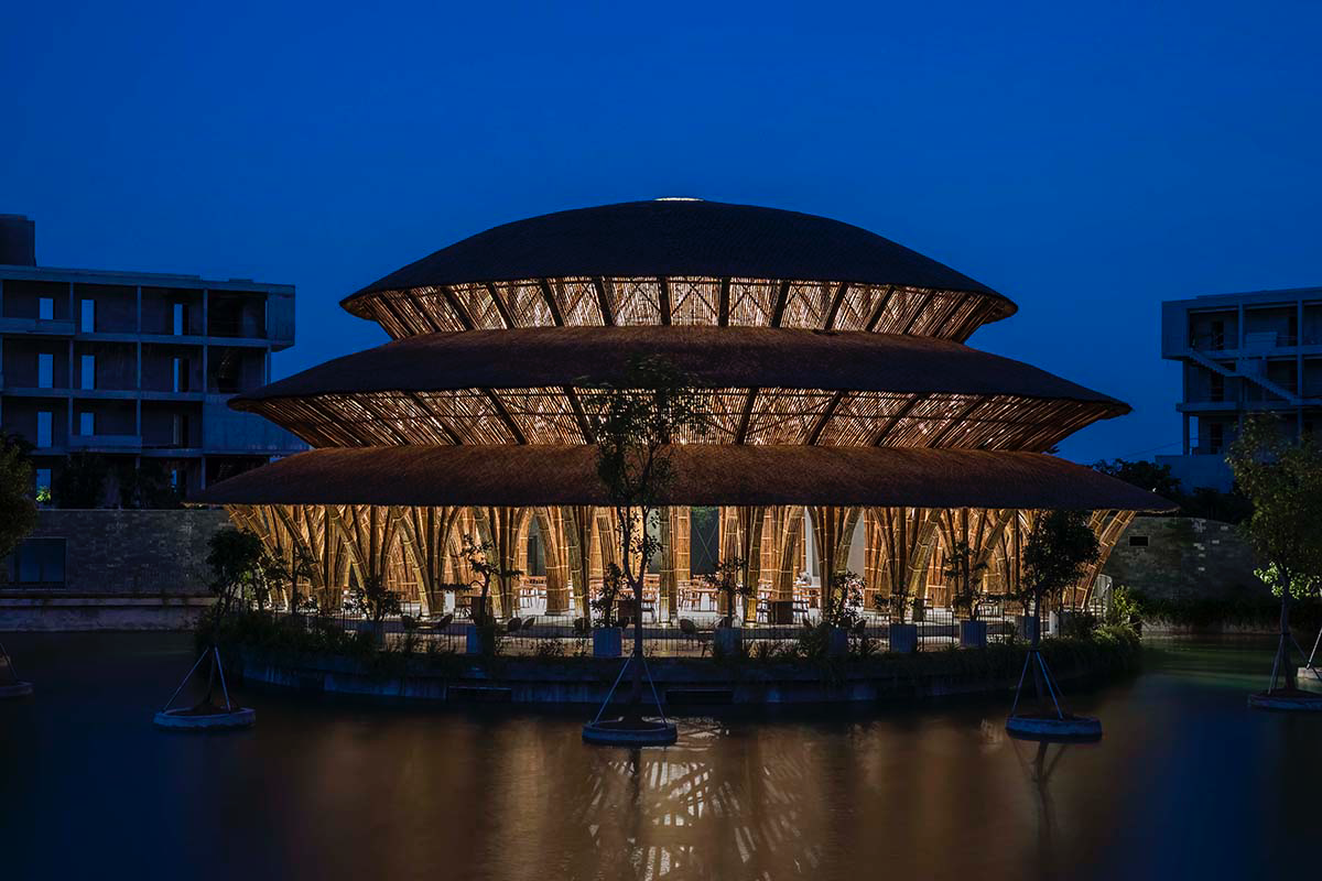 VTN Architects completes Vedana Restaurant in Vietnam, a tallest bamboo structure of the studio