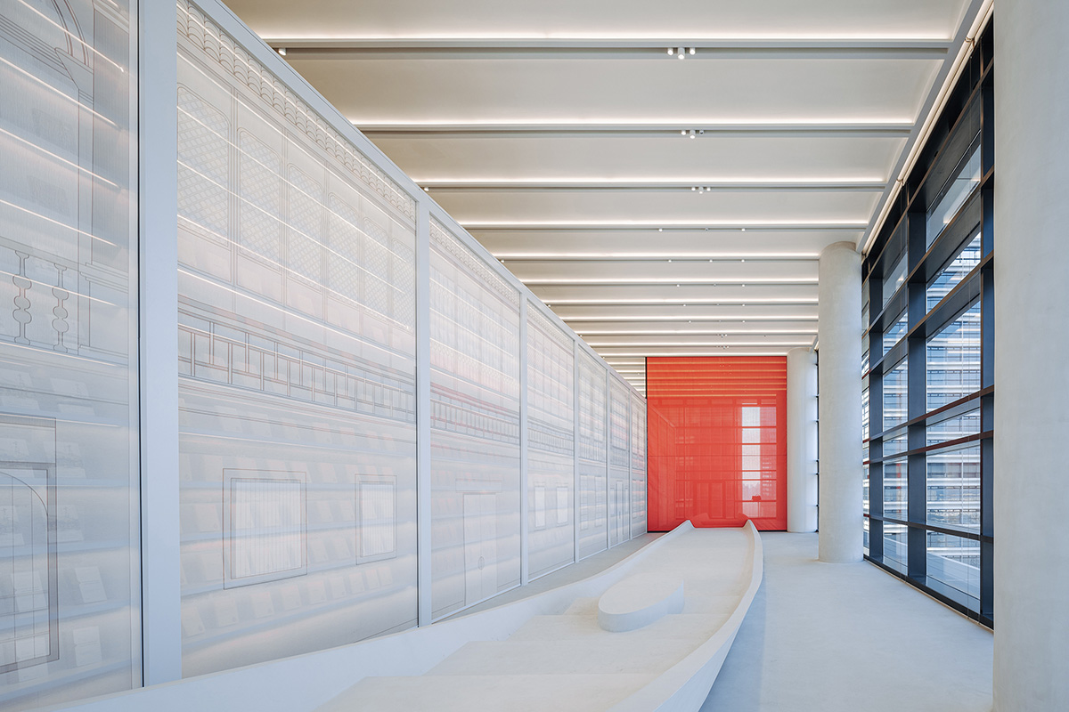 Wutopia Lab creates surprising interiors with cut-out forms in The Satori Harbor Library in Guangzhou