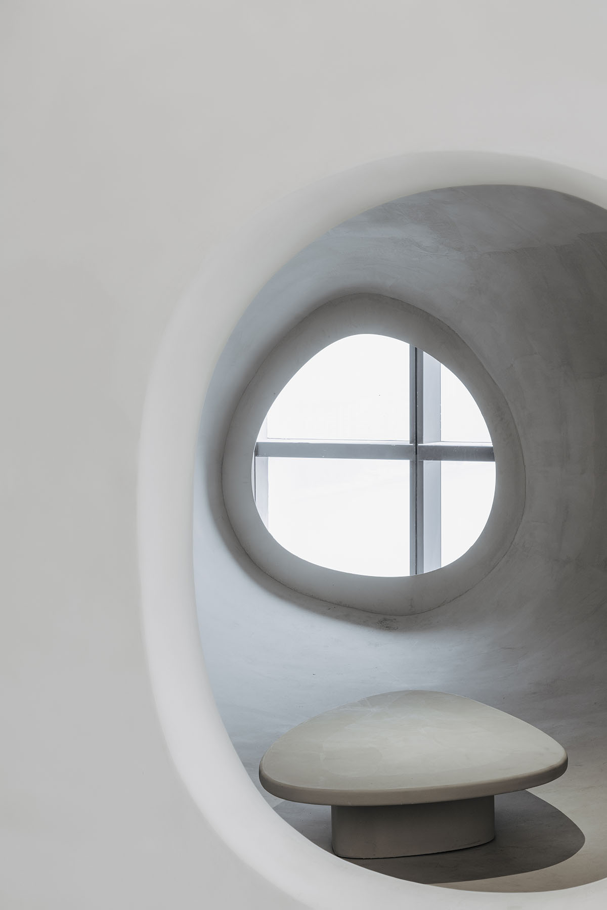 Wutopia Lab creates surprising interiors with cut-out forms in The Satori Harbor Library in Guangzhou