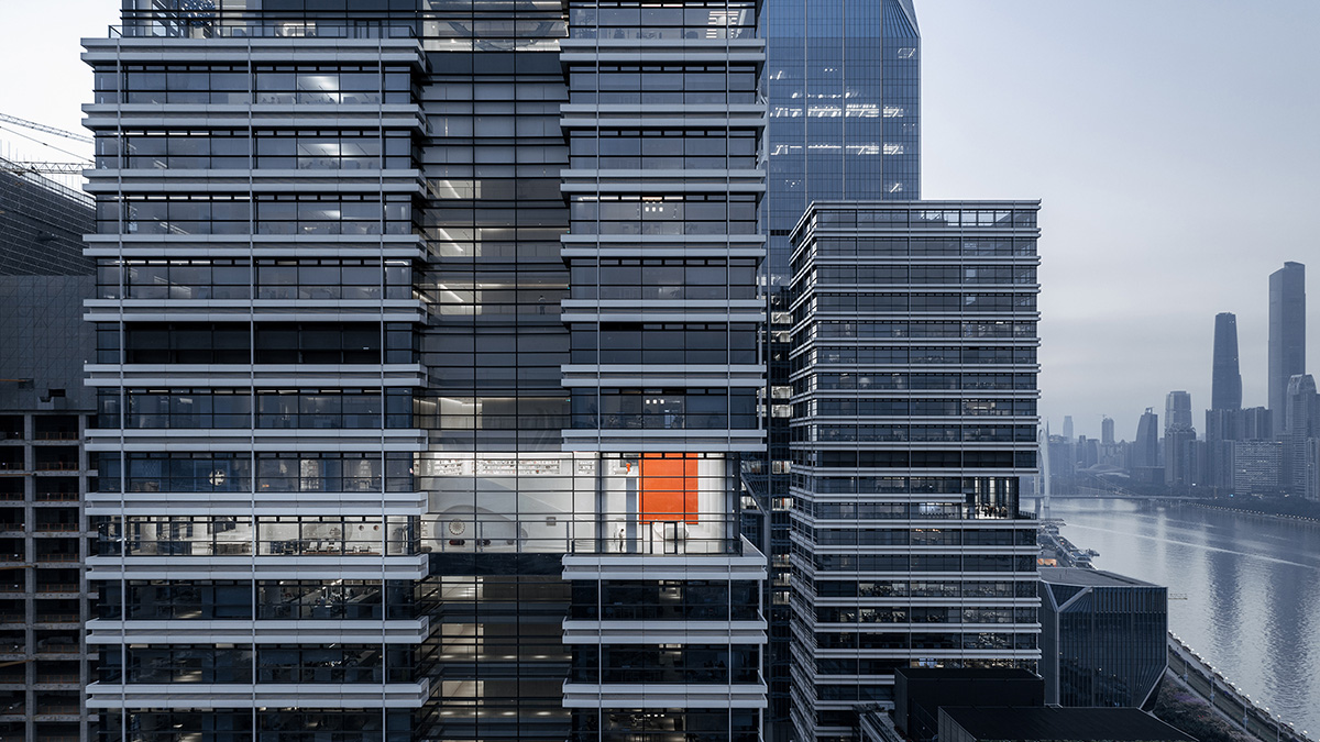 Wutopia Lab creates surprising interiors with cut-out forms in The Satori Harbor Library in Guangzhou