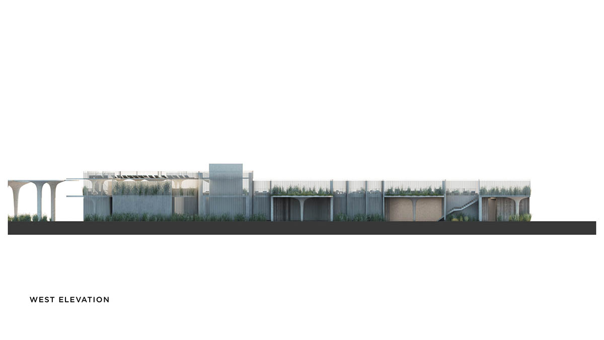 Asbury Beach Club in New Jersey is composed of curved concrete canopies activating the site