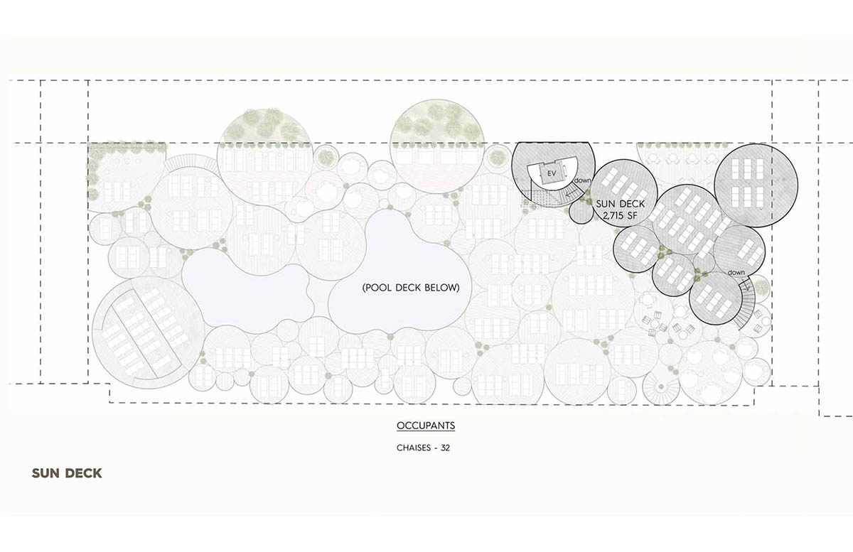 Asbury Beach Club in New Jersey is composed of curved concrete canopies activating the site