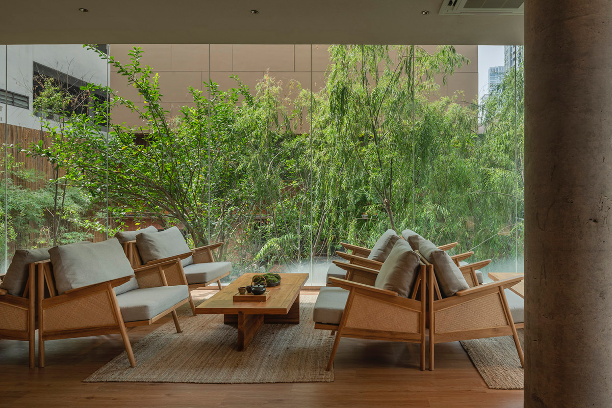 Sixseven Studio creates tranquil interiors for wellness center in Thailand inspired by Japanese art